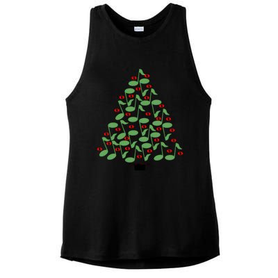 Musical Christmas Tree Ladies PosiCharge Tri-Blend Wicking Tank