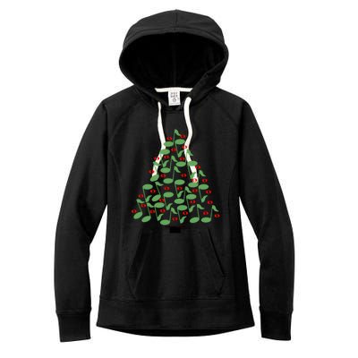 Musical Christmas Tree Women's Fleece Hoodie