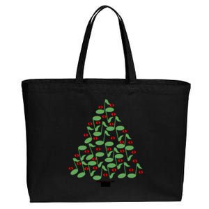 Musical Christmas Tree Cotton Canvas Jumbo Tote