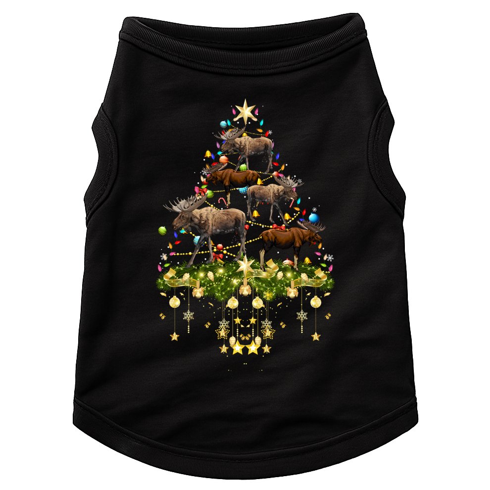 Mooses Christmas Tree Lights Holiday Moose Lover Cute Gift Doggie Tank