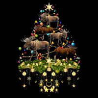 Mooses Christmas Tree Lights Holiday Moose Lover Cute Gift Doggie Tank