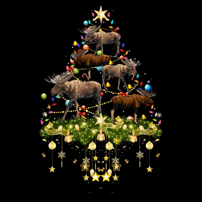 Mooses Christmas Tree Lights Holiday Moose Lover Cute Gift Doggie Tank