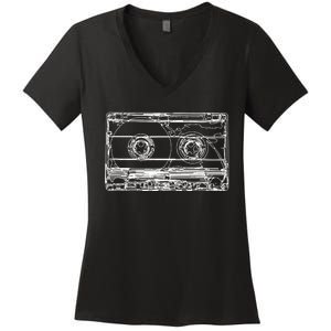 Mixtape Cassette Tape 90s Party Outfit Oldschool Women's V-Neck T-Shirt