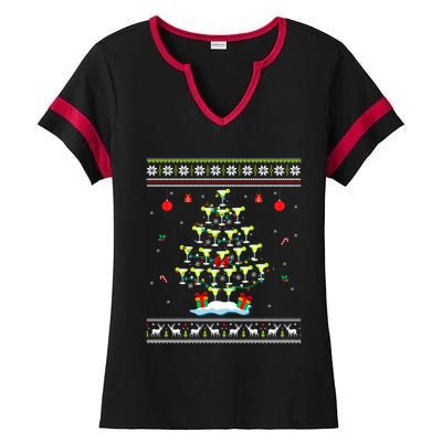 Margarita Christmas Tree Mexican Tequila Cocktail Ugly Cool Gift Ladies Halftime Notch Neck Tee