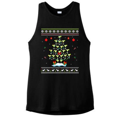 Margarita Christmas Tree Mexican Tequila Cocktail Ugly Cool Gift Ladies PosiCharge Tri-Blend Wicking Tank