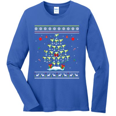 Margarita Christmas Tree Mexican Tequila Cocktail Ugly Cool Gift Ladies Long Sleeve Shirt