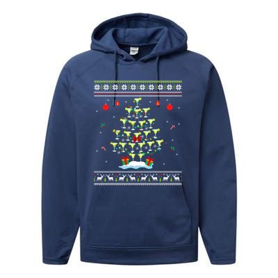 Margarita Christmas Tree Mexican Tequila Cocktail Ugly Cool Gift Performance Fleece Hoodie