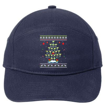 Margarita Christmas Tree Mexican Tequila Cocktail Ugly Cool Gift 7-Panel Snapback Hat