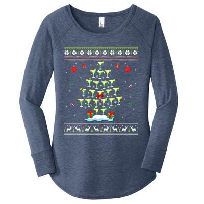 Margarita Christmas Tree Mexican Tequila Cocktail Ugly Cool Gift Women's Perfect Tri Tunic Long Sleeve Shirt