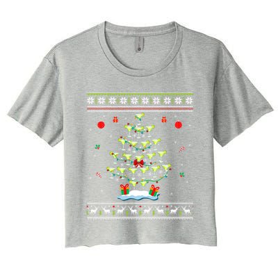 Margarita Christmas Tree Mexican Tequila Cocktail Ugly Cool Gift Women's Crop Top Tee