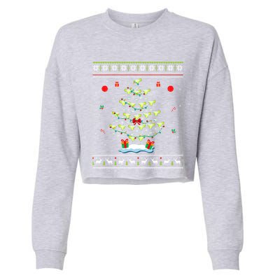 Margarita Christmas Tree Mexican Tequila Cocktail Ugly Cool Gift Cropped Pullover Crew