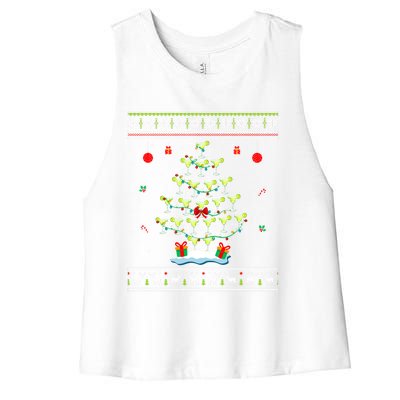 Margarita Christmas Tree Mexican Tequila Cocktail Ugly Cool Gift Women's Racerback Cropped Tank