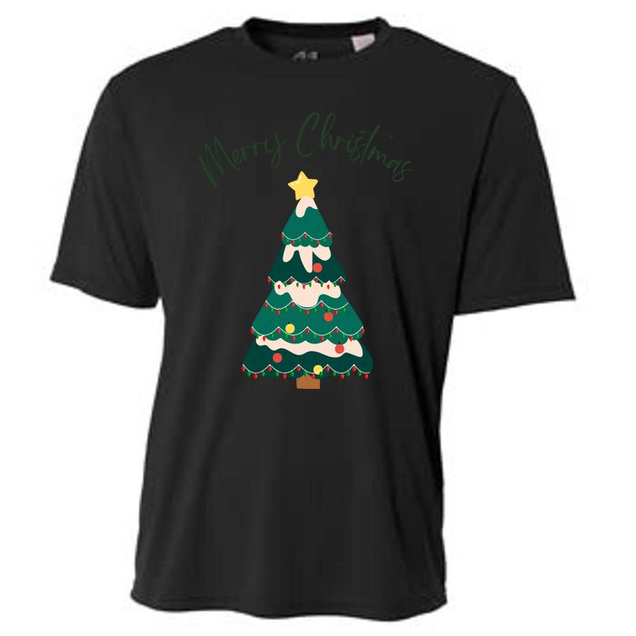 Merry Christmas Tree Christmas Santa Elf Cooling Performance Crew T-Shirt