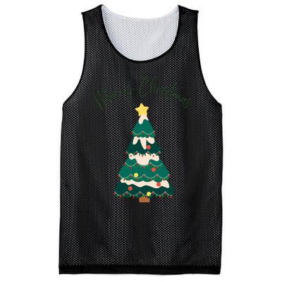 Merry Christmas Tree Christmas Santa Elf Mesh Reversible Basketball Jersey Tank