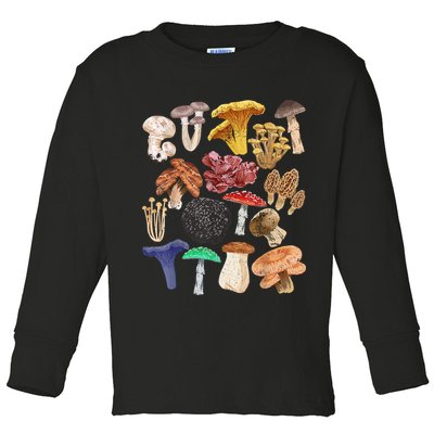 Mushroom Classification Types Mycology For Shroom Hunter Toddler Long Sleeve Shirt