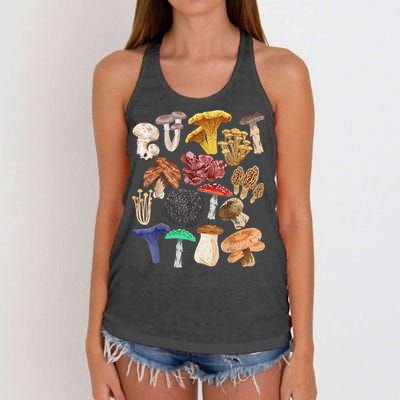 Mushroom Classification Types Mycology For Shroom Hunter Women's Knotted Racerback Tank