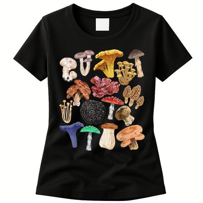 Mushroom Classification Types Mycology For Shroom Hunter Womens T-Shirt