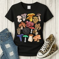 Mushroom Classification Types Mycology For Shroom Hunter Womens T-Shirt
