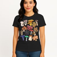 Mushroom Classification Types Mycology For Shroom Hunter Womens T-Shirt