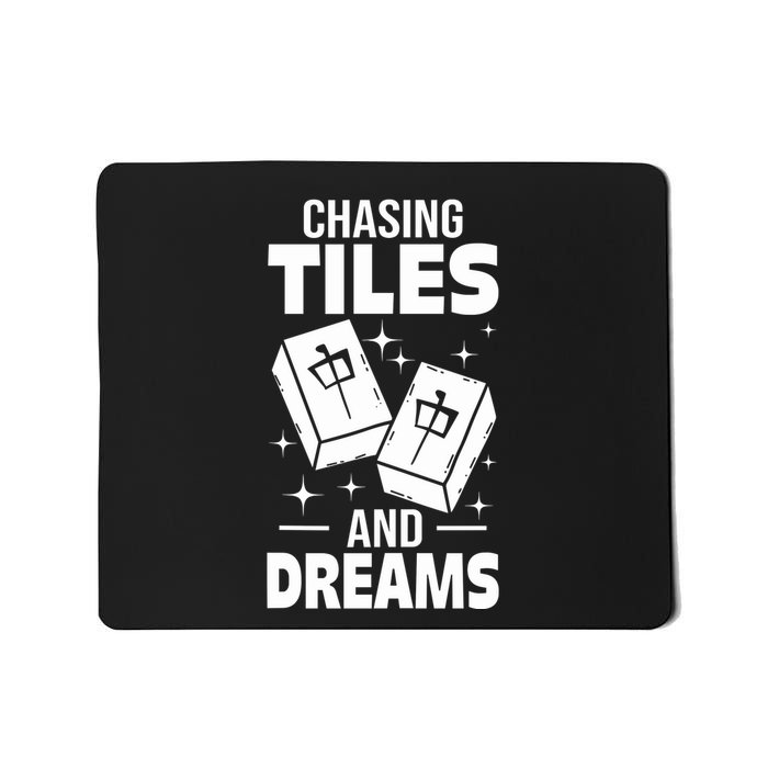 Mahjong Chasing Tiles And Dreams For Asian Player Mahjong Mousepad