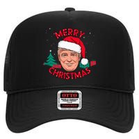 Merry Christmas Trump Humorous Christmas High Crown Mesh Back Trucker Hat