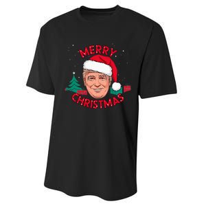 Merry Christmas Trump Humorous Christmas Performance Sprint T-Shirt