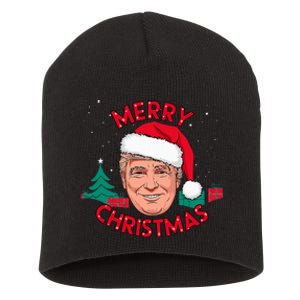 Merry Christmas Trump Humorous Christmas Short Acrylic Beanie