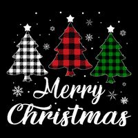 Merry Christmas Tree Xmas Buffalo Plaid Red White Green  Sustainable Bucket Hat