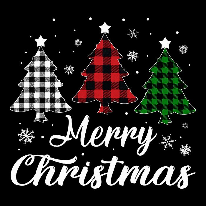 Merry Christmas Tree Xmas Buffalo Plaid Red White Green  7-Panel Snapback Hat