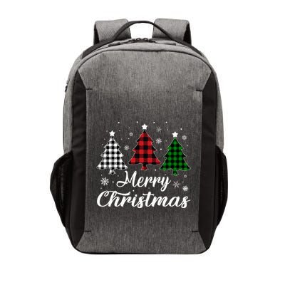 Merry Christmas Tree Xmas Buffalo Plaid Red White Green  Vector Backpack