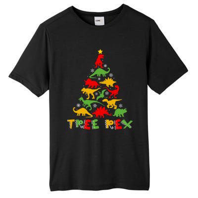 Merry Christmas Tree Rex Dinosaur Snowing Xmas Day Funny Gift Cool Gift Tall Fusion ChromaSoft Performance T-Shirt