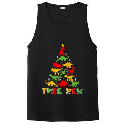Merry Christmas Tree Rex Dinosaur Snowing Xmas Day Funny Gift Cool Gift PosiCharge Competitor Tank