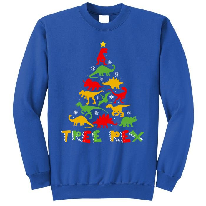 Merry Christmas Tree Rex Dinosaur Snowing Xmas Day Funny Gift Cool Gift Sweatshirt