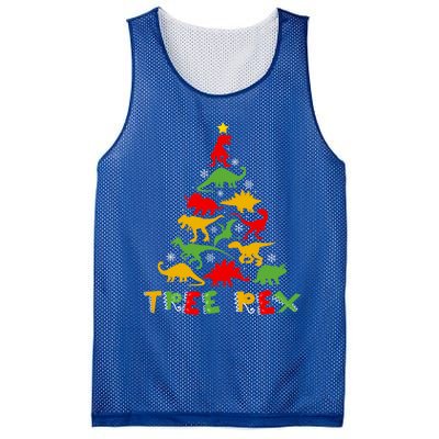 Merry Christmas Tree Rex Dinosaur Snowing Xmas Day Funny Gift Cool Gift Mesh Reversible Basketball Jersey Tank