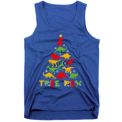 Merry Christmas Tree Rex Dinosaur Snowing Xmas Day Funny Gift Cool Gift Tank Top