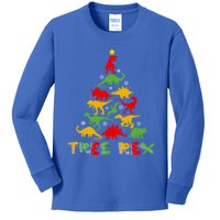 Merry Christmas Tree Rex Dinosaur Snowing Xmas Day Funny Gift Cool Gift Kids Long Sleeve Shirt