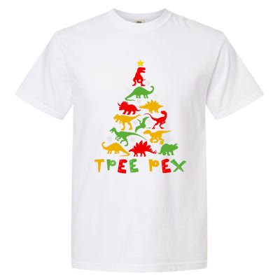 Merry Christmas Tree Rex Dinosaur Snowing Xmas Day Funny Gift Cool Gift Garment-Dyed Heavyweight T-Shirt