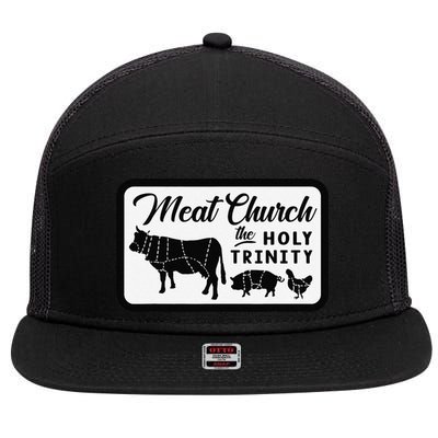 Meat Church The Holy Trinity Barbecue Grilling 7 Panel Mesh Trucker Snapback Hat