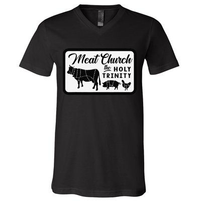 Meat Church The Holy Trinity Barbecue Grilling V-Neck T-Shirt