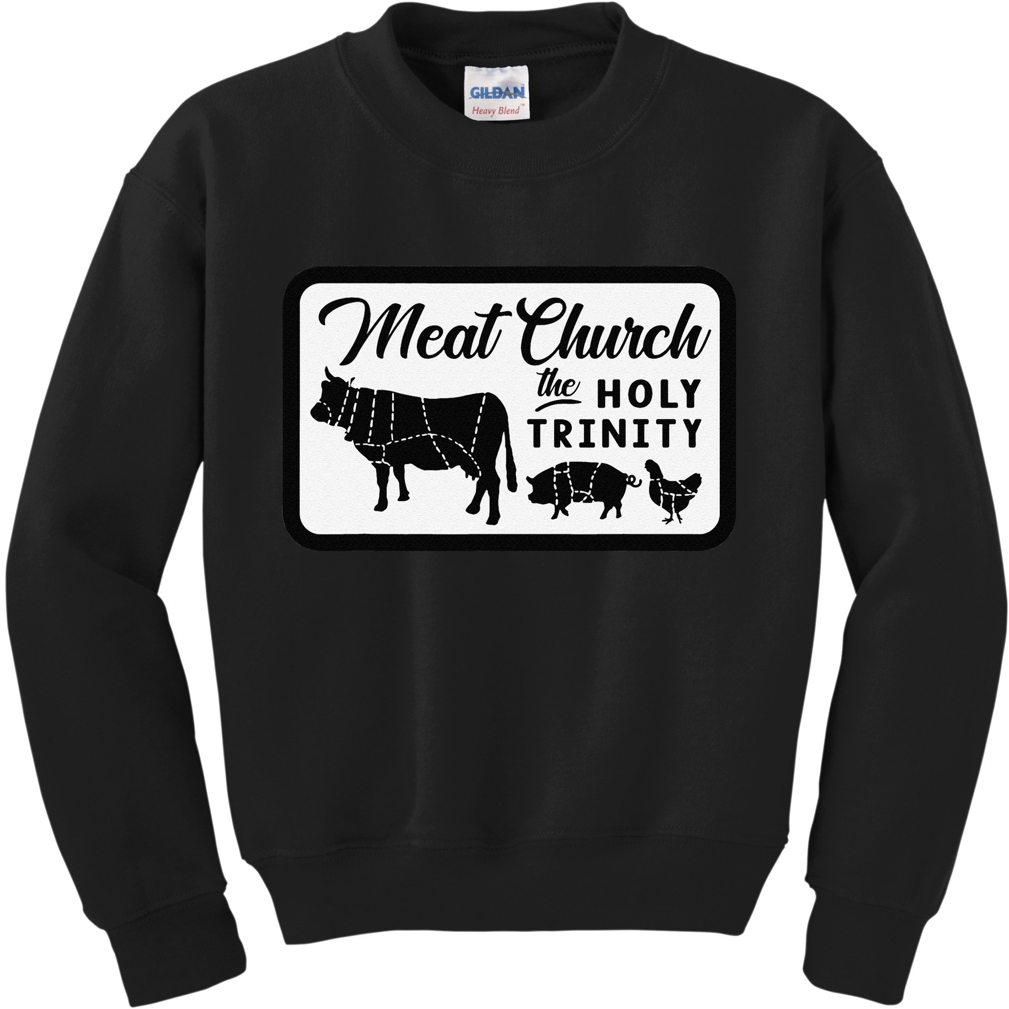 Meat Church The Holy Trinity Barbecue Grilling Kids Sweatshirt