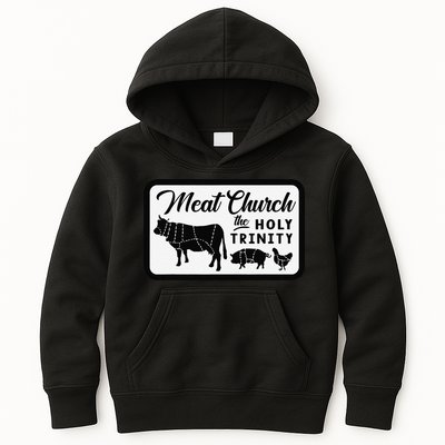 Meat Church The Holy Trinity Barbecue Grilling Kids Hoodie