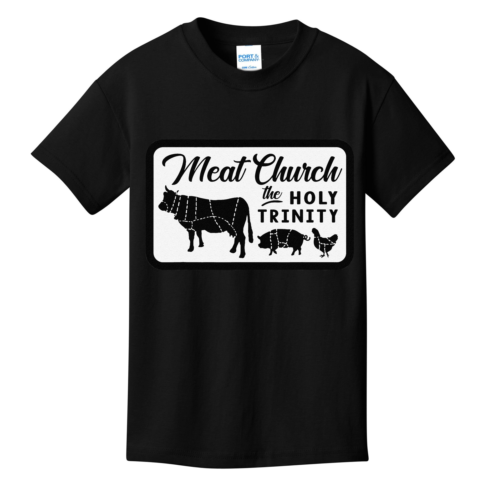 Meat Church The Holy Trinity Barbecue Grilling Kids T-Shirt