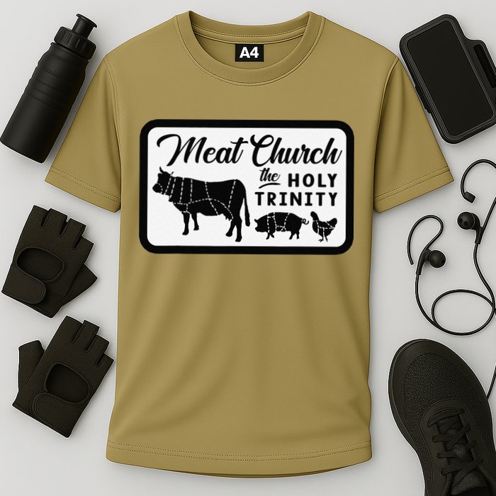 Meat Church The Holy Trinity Barbecue Grilling Cooling Performance Crew T-Shirt