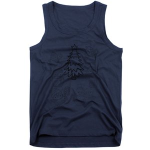 Merry Christmas Tree Penguin Xmas Diy Coloring Tank Top