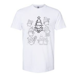 Merry Christmas Tree Penguin Xmas Diy Coloring Softstyle CVC T-Shirt