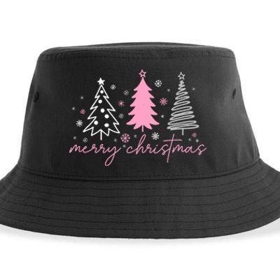 Merry Christmas Trees Winter Snow Snowflakes Girly Tank Top Sustainable Bucket Hat