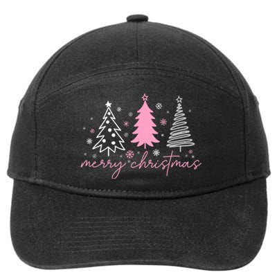 Merry Christmas Trees Winter Snow Snowflakes Girly Tank Top 7-Panel Snapback Hat