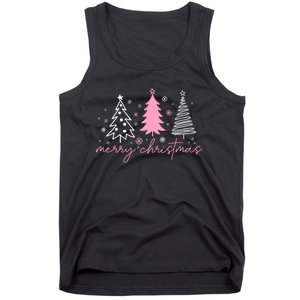 Merry Christmas Trees Winter Snow Snowflakes Girly Tank Top Tank Top