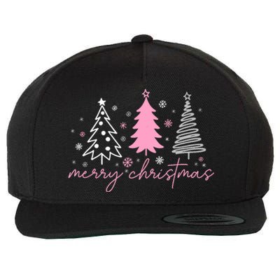 Merry Christmas Trees Winter Snow Snowflakes Girly Tank Top Wool Snapback Cap