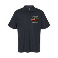 Merry Christmas Tree On Red Truck Wagon Vintage Xmas Softstyle Adult Sport Polo